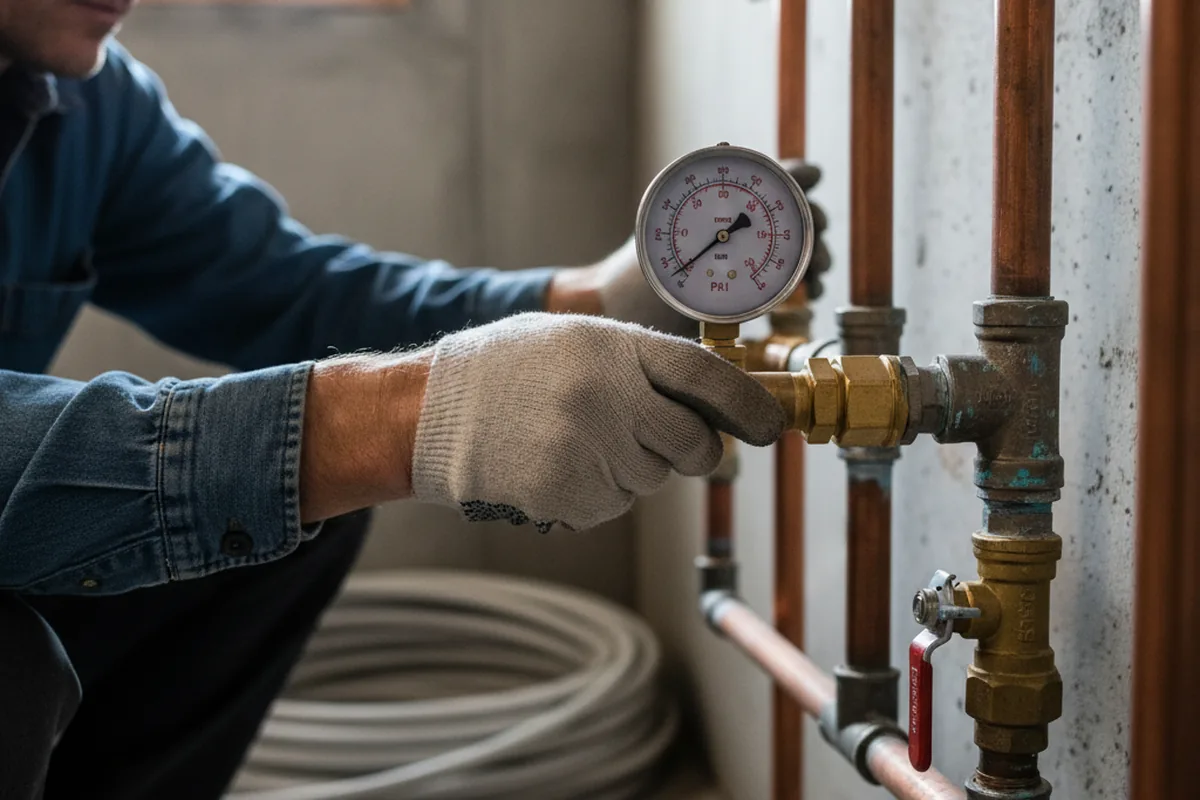 Pressure testing a repaired line during Water Line Repair in Dugway